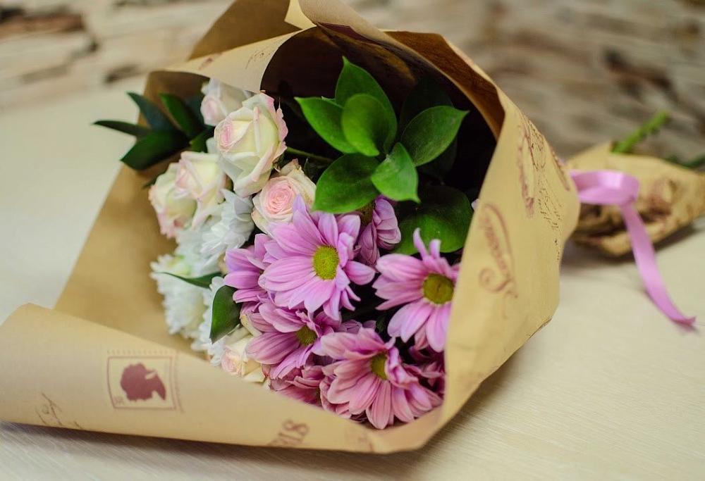 Букет цветов из: Розы и Хризантемы в Анучино