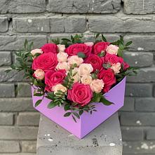 Цветочная композиция из Розы в коробке в Анучино