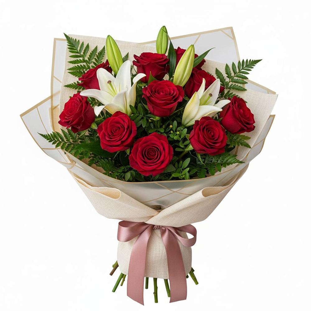 Букет цветов из: Лилии и Розы в Анучино