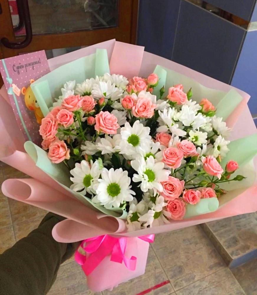 Букет цветов из: Розы и Хризантемы в Анучино