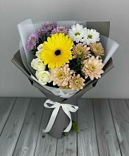 Букет цветов из:  Розы, Герберы и Хризантемы в Анучино
