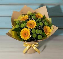 Букет цветов из:  Герберы и Хризантемы в Анучино