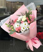 Букет цветов из:  Розы, Лизиантусы и Хризантемы в Анучино
