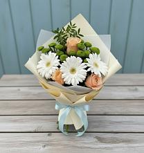 Букет цветов из:  Герберы, Розы и Хризантемы #REPLACE_PRED# Анучино