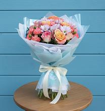 Букет цветов из:  Хризантемы и Розы в Анучино