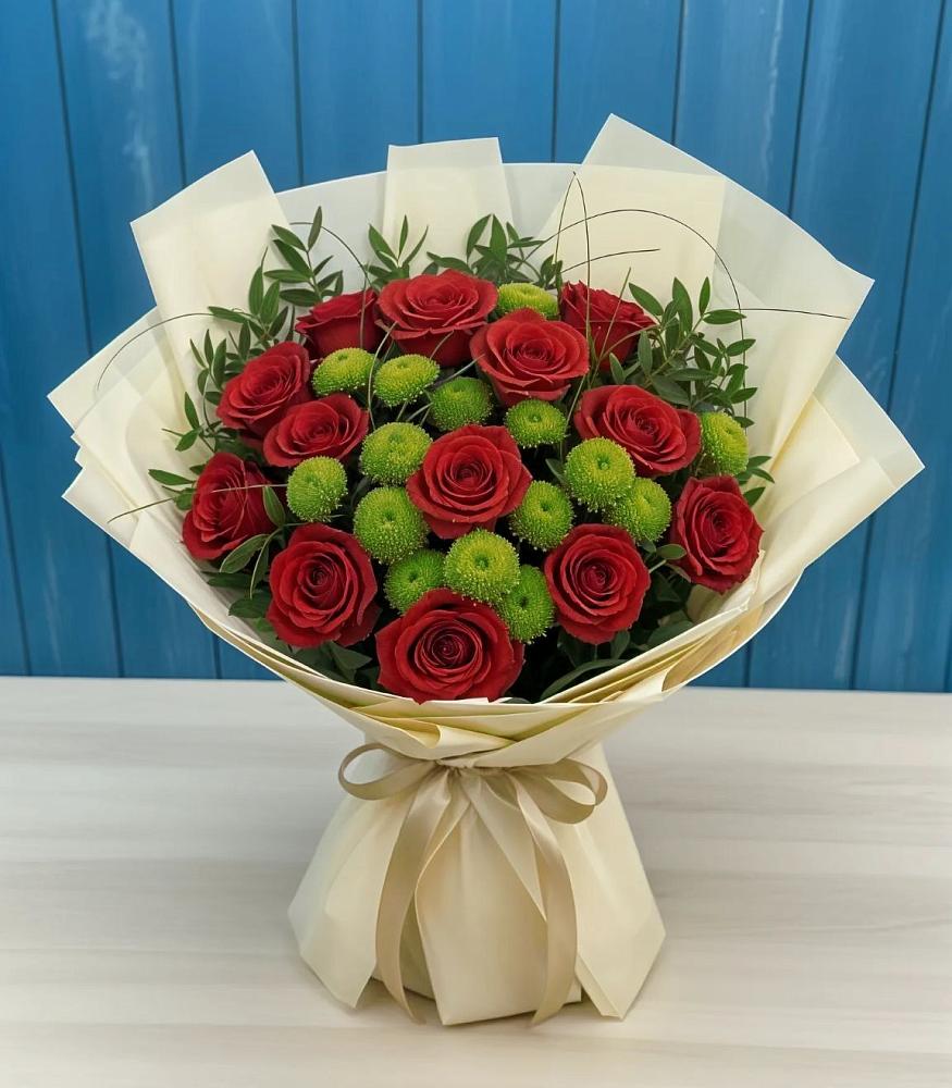 Букет цветов из: Розы и Хризантемы в Анучино